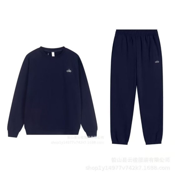 ALO Navy Blue Crew Neck Jogger Suit